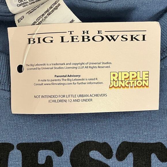 The Big Lebowski T Shirt Laziest in Los Angeles Graphic Print Movie Tee XL Blue - Picture 5 of 7